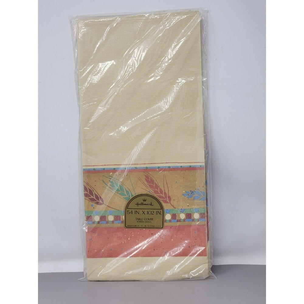 Hallmark Table Cover 54" X 102" Border Design‎ Paper/Plastic NOS
